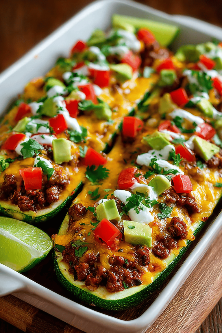 Delish Beef Enchilada Zucchini Boats
