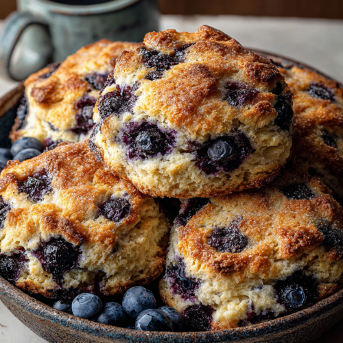 Delish Blueberry Cinnamon Cathead Biscuits