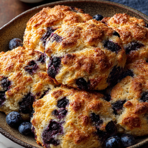 Delish Blueberry Cinnamon Cathead Biscuits
