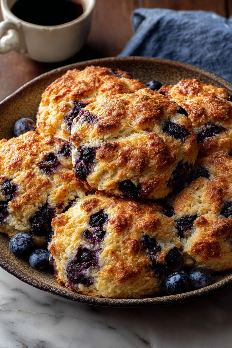 Delish Blueberry Cinnamon Cathead Biscuits