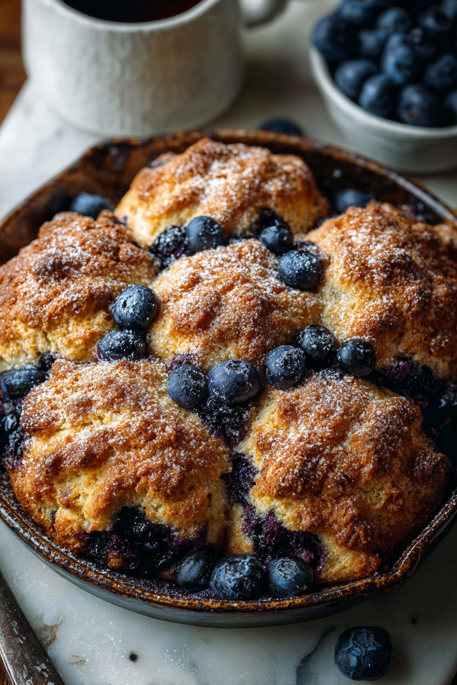 Delish Blueberry Cinnamon Cathead Biscuits