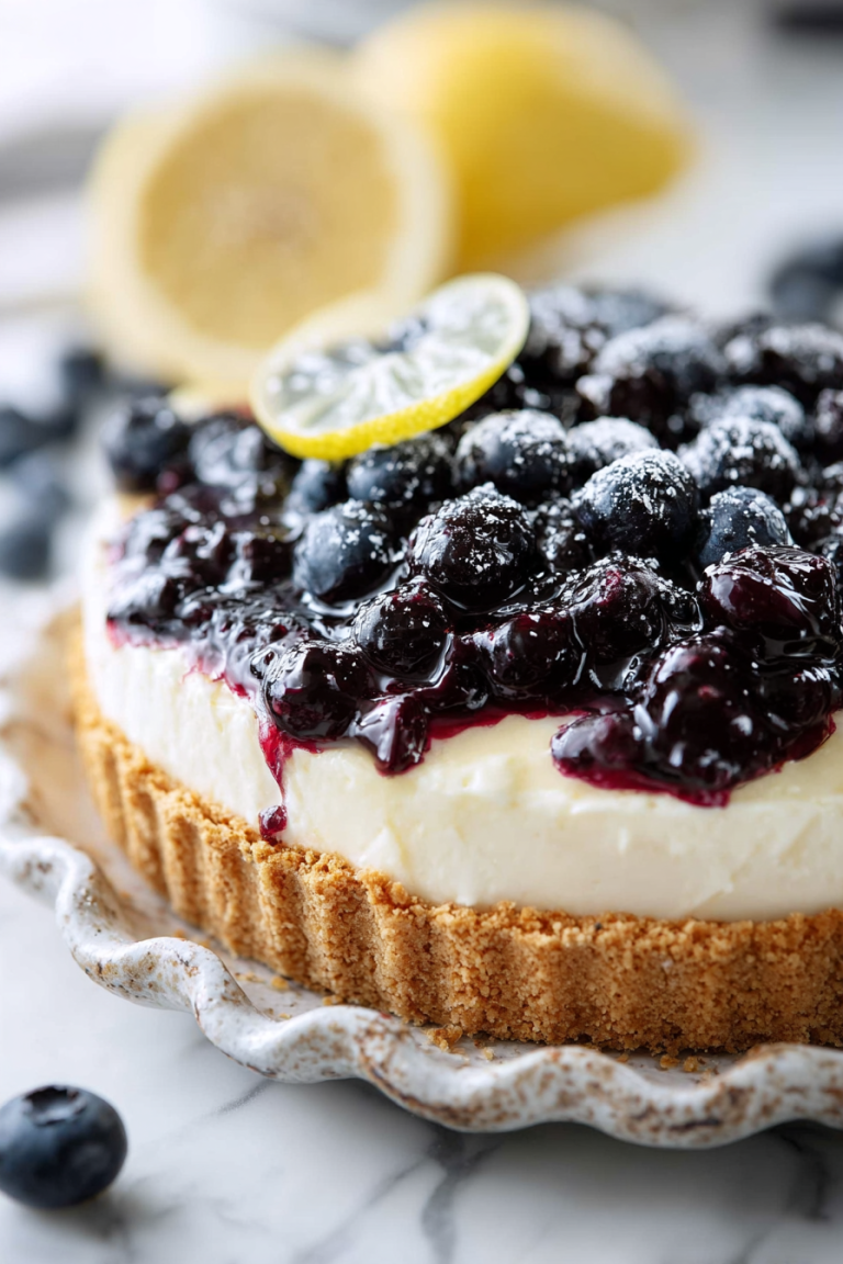 Delish Blueberry Lemon Cream Pie