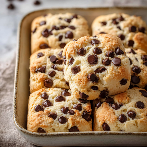 Delish Chocolate Chip Butter Swim Biscuits
