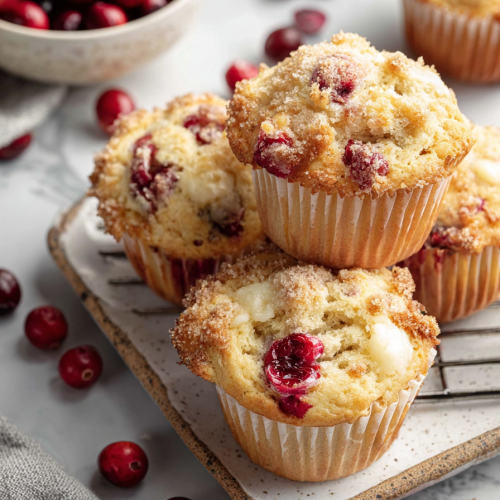 Delish Cranberry Cream Cheese Muffins
