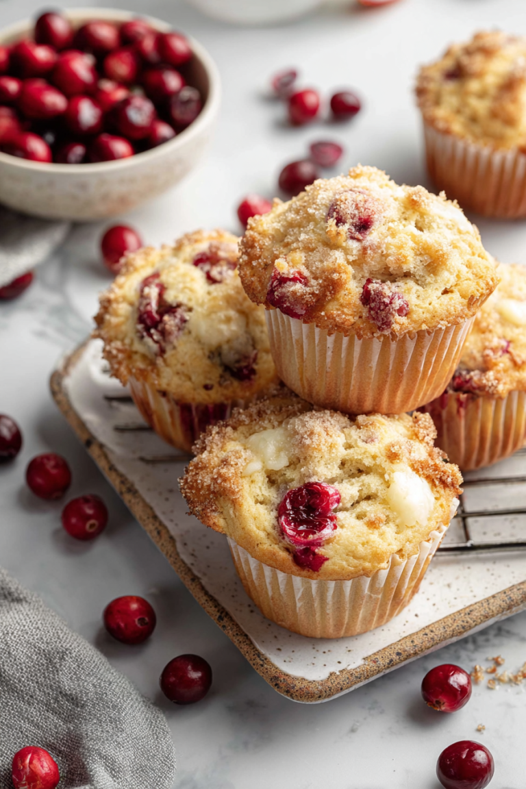 Delish Cranberry Cream Cheese Muffins