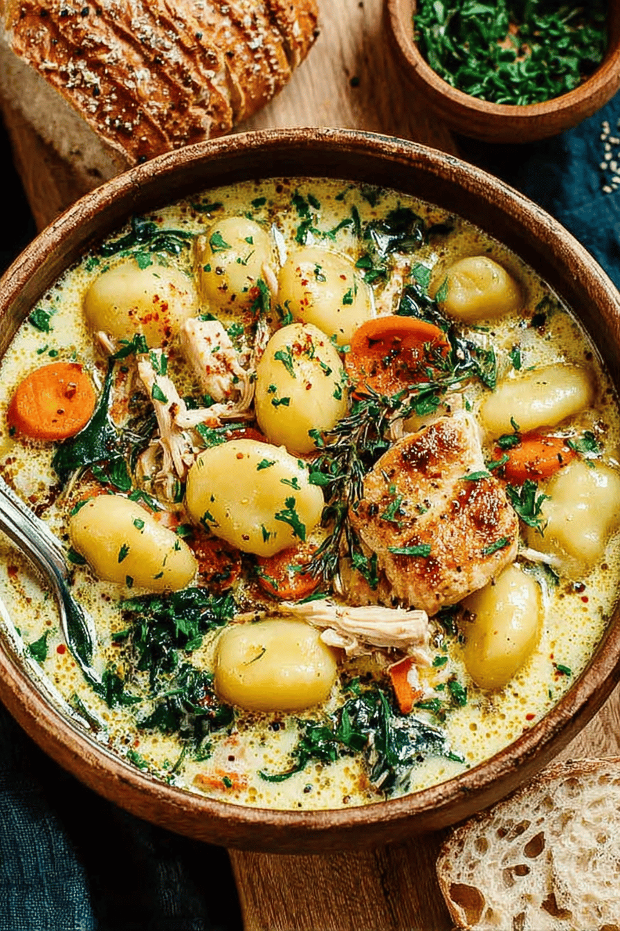 Delish Creamy Chicken Gnocchi Soup