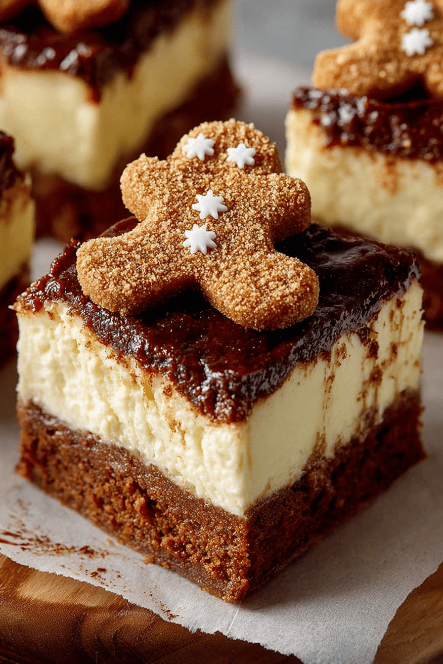Delish Gingerbread Cheesecake Bars