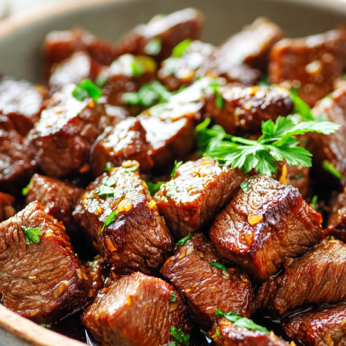 Delish Honey Garlic Steak Bites