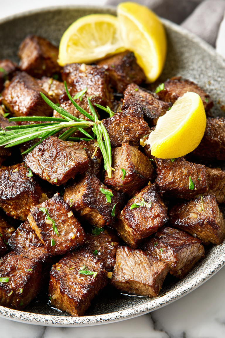 Delish Lemon Garlic Steak Bites