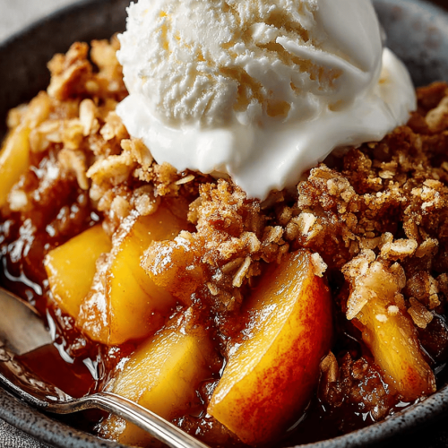 Delish Peach Apple Crisp