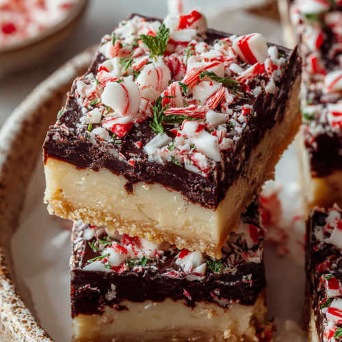 Delish Peppermint Bark Cookie Bars