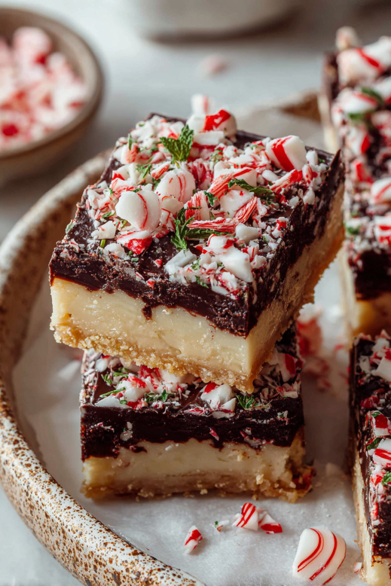 Delish Peppermint Bark Cookie Bars