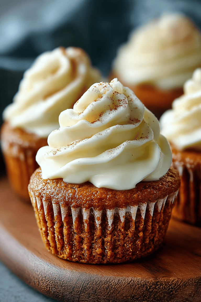 Delish Pumpkin Cheesecake Cupcakes