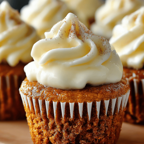Delish Pumpkin Cheesecake Cupcakes