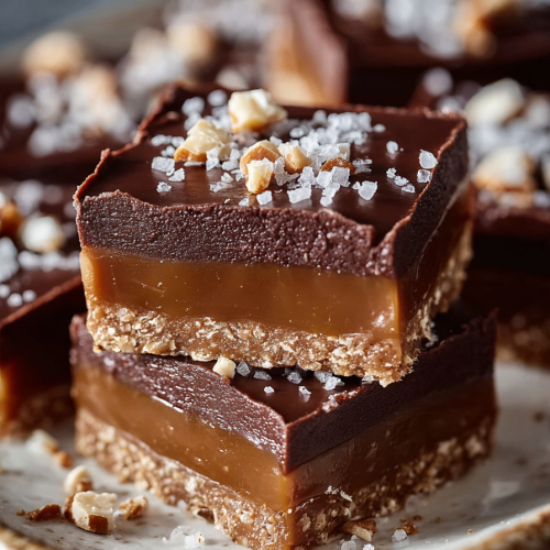 Delish Salted Caramel Fudge Bars