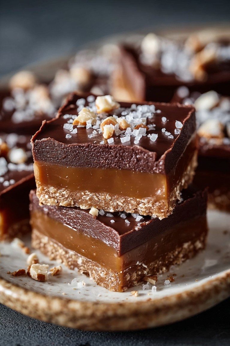 Delish Salted Caramel Fudge Bars
