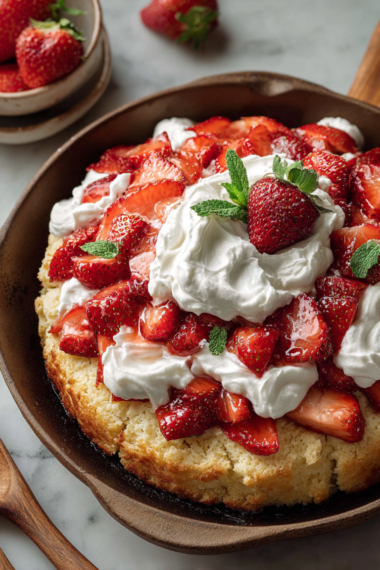 Delish Skillet Strawberry Shortcake