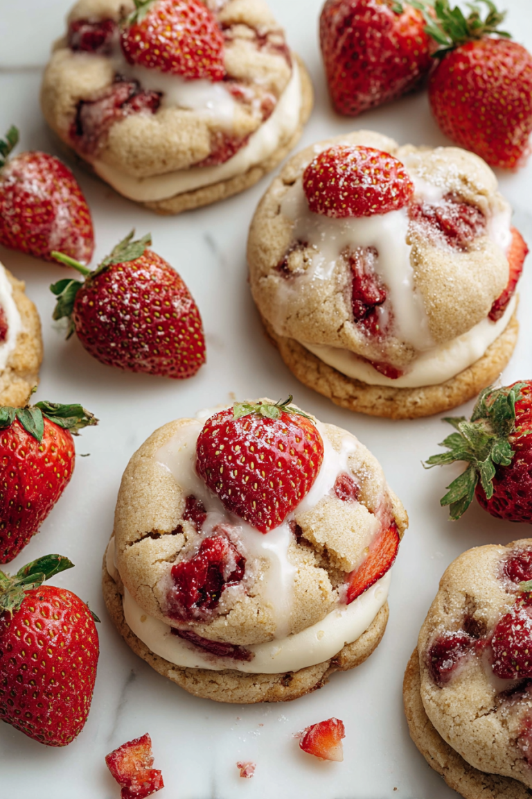 Delish Strawberry Banana Cheesecake Cookies