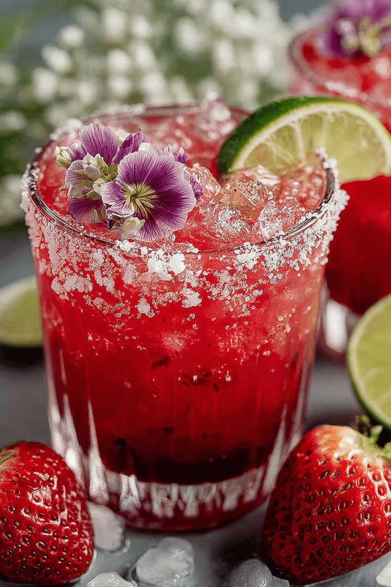 Delish Strawberry Hibiscus Margarita