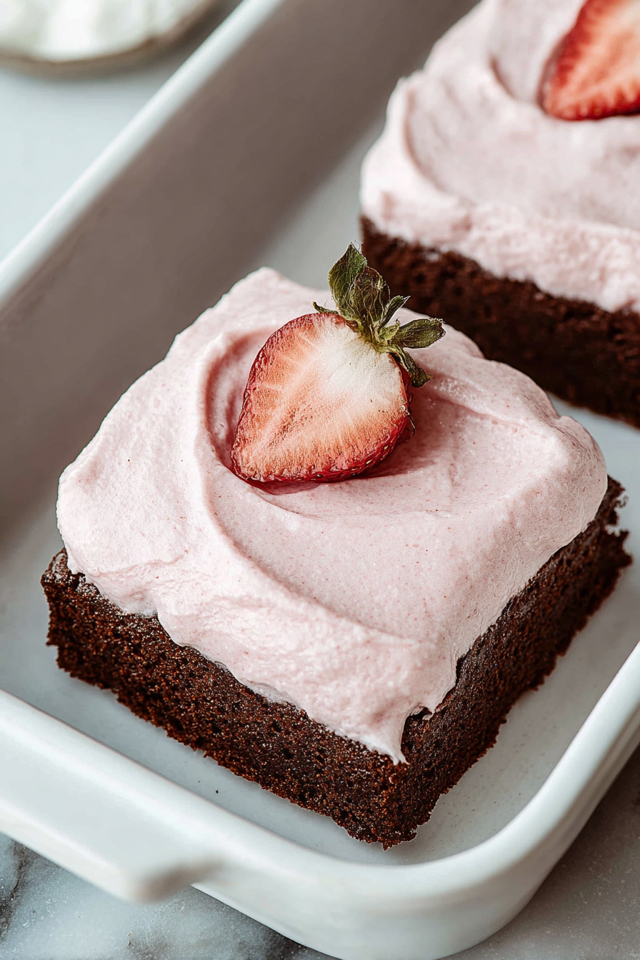 Delish Strawberry Mousse Brownies