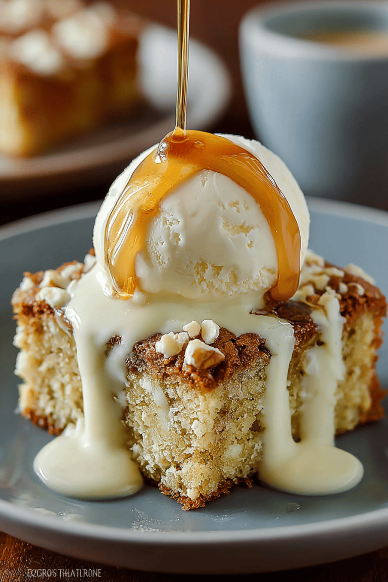 Delish White Chocolate Blondies with Maple Sauce