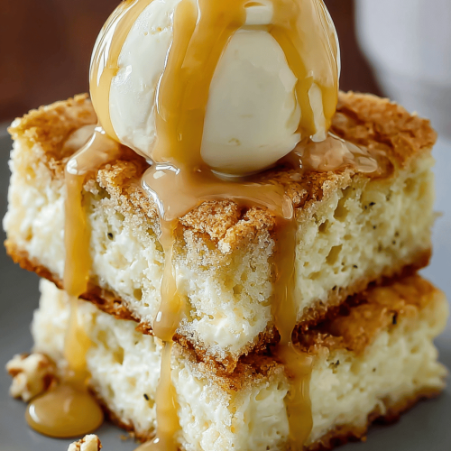 Delish White Chocolate Blondies with Maple Sauce