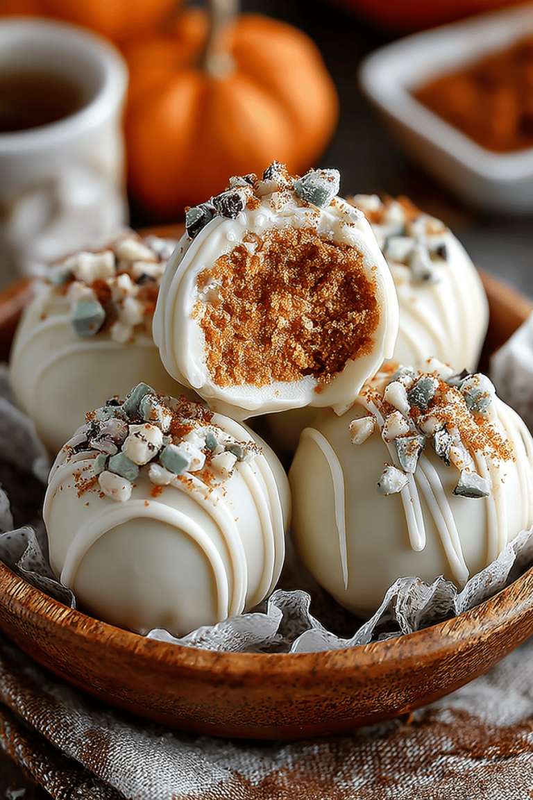 Delish White Chocolate Pumpkin Truffles