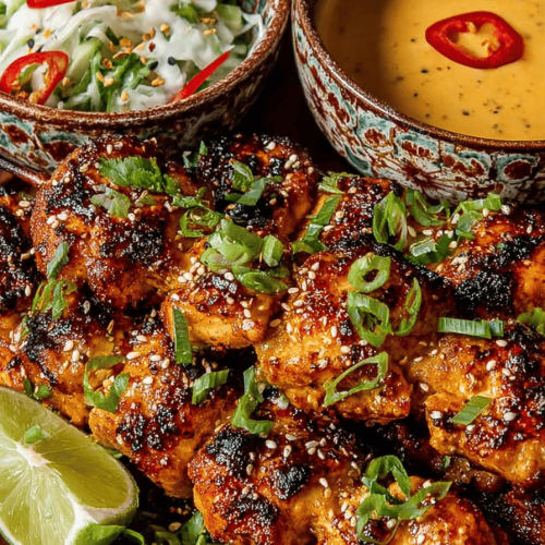 Easy Bang Bang Chicken Skewers