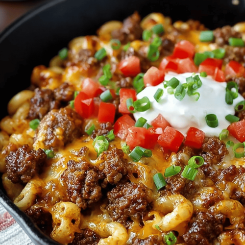 Easy Cheesy Hamburger Skillet Recipe
