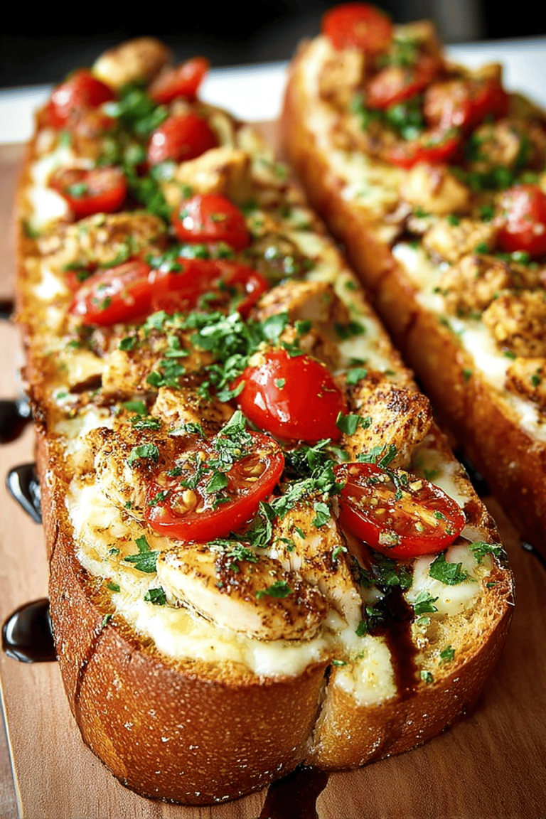 Easy Chicken Caprese Garlic Bread