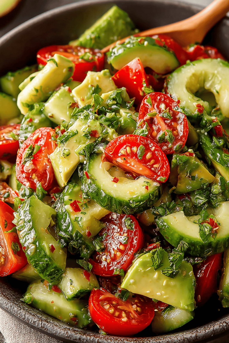 Easy Fresh Cucumber Tomato Avocado Salad