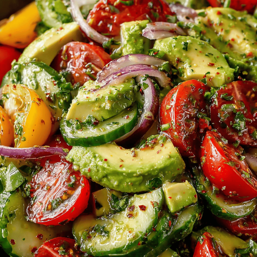 Easy Fresh Cucumber Tomato Avocado Salad
