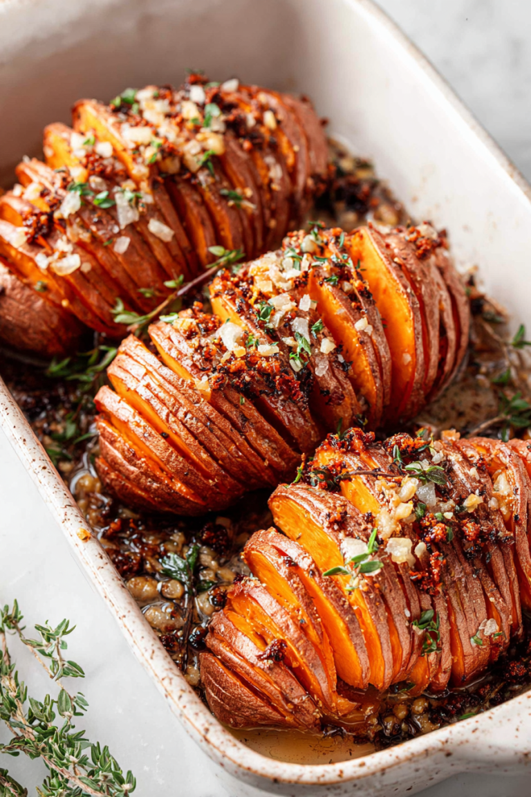 Easy Hasselback Sweet Potatoes Recipe