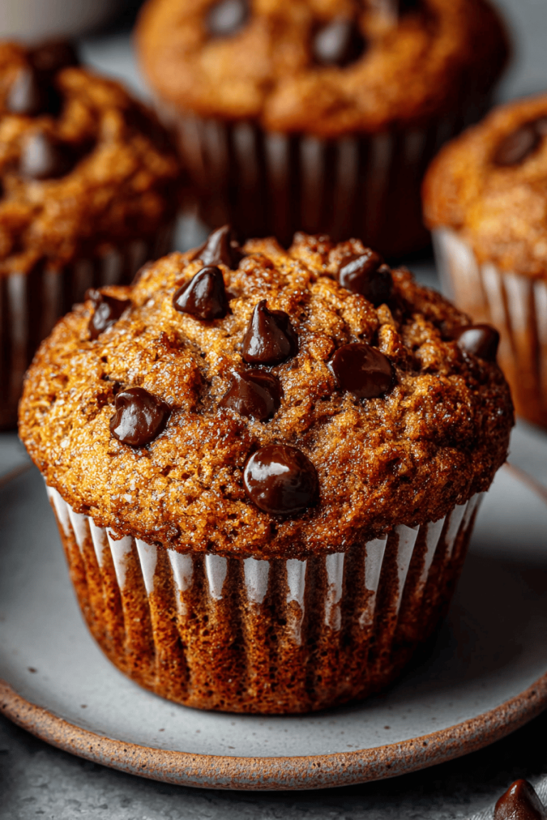 Easy Healthy Oatmeal Chocolate Chip Muffins