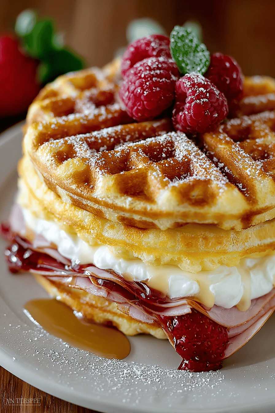 Easy Monte Cristo Waffle Sandwiches