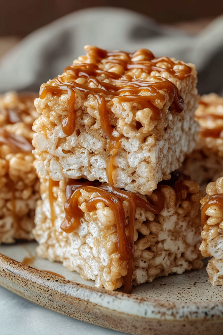 Easy Salted Caramel Rice Krispie Treats