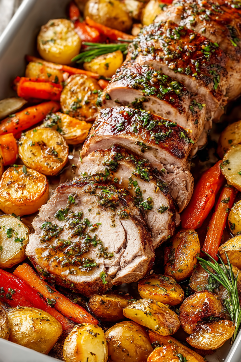 Easy Sheet Pan Pork Tenderloin with Roasted Veggies