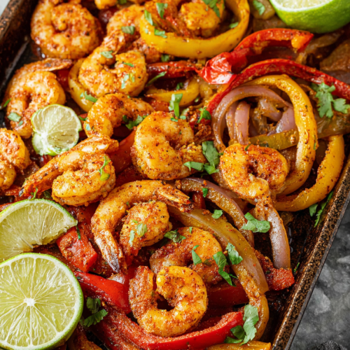 Easy Sheet Pan Shrimp Fajitas