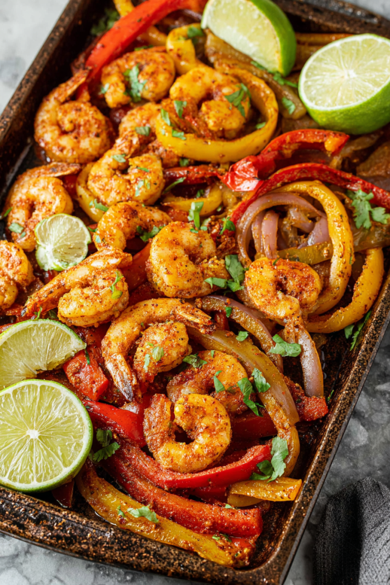Easy Sheet Pan Shrimp Fajitas