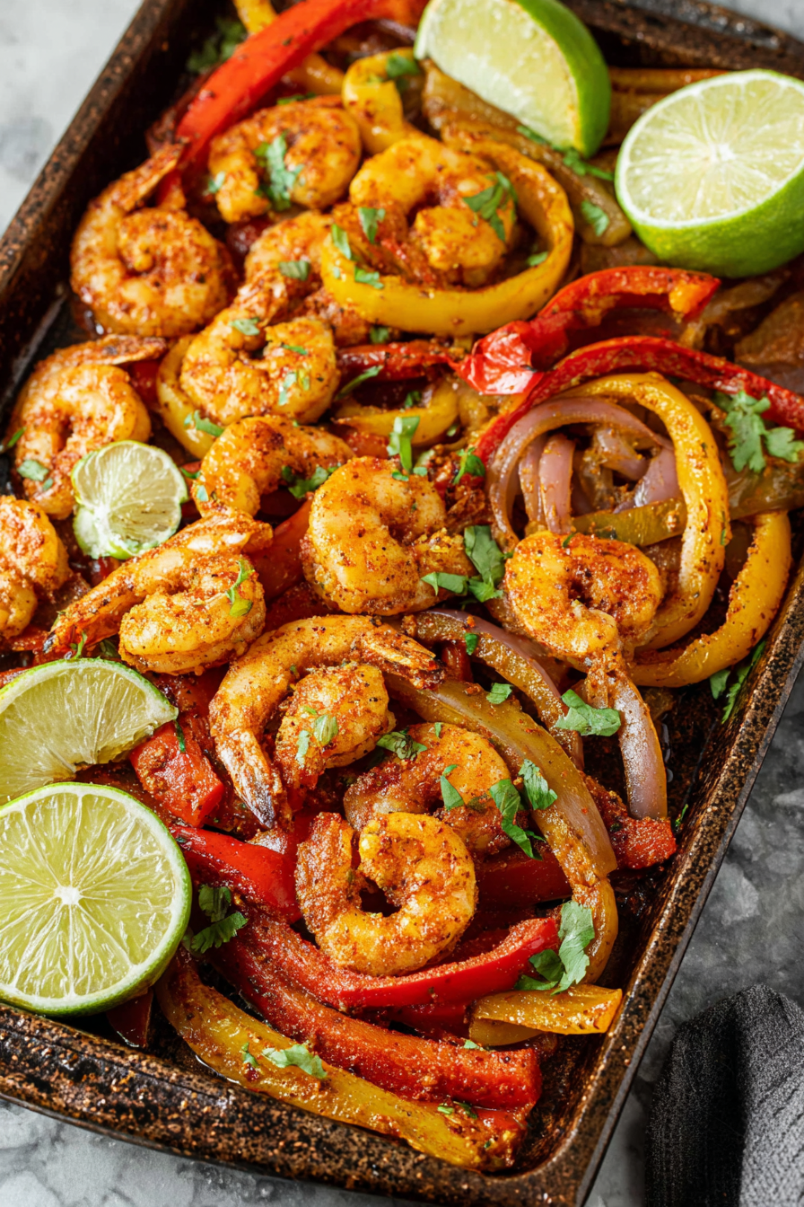 Easy Sheet Pan Shrimp Fajitas