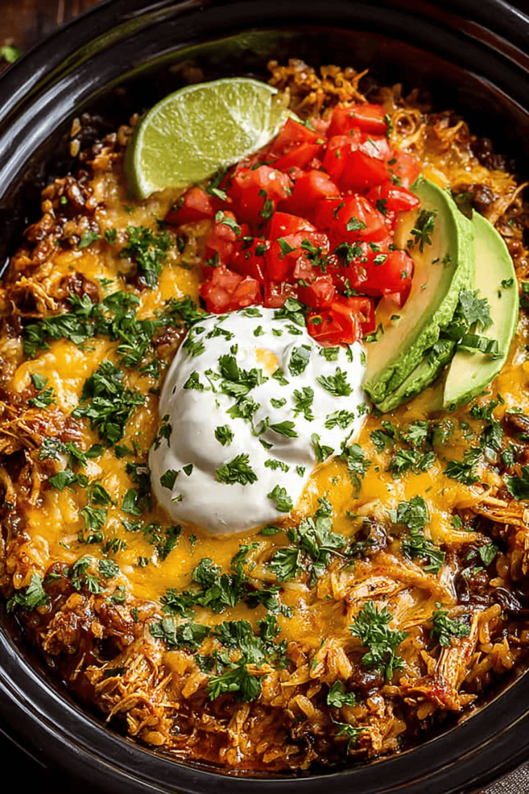 Easy Slow Cooker Mexican Chicken Casserole