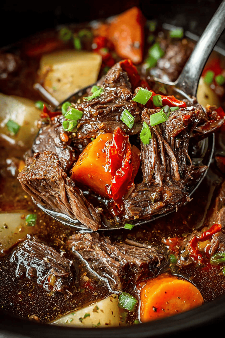Easy Slow Cooker Sweet Potato Beef Stew