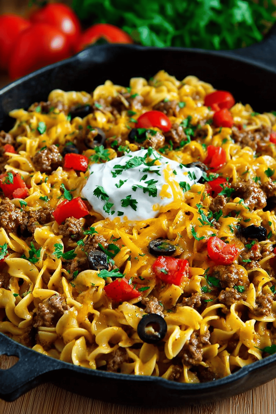 Easy Taco Noodle Skillet Recipe