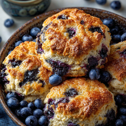 Delish Blueberry Cinnamon Cathead Biscuits