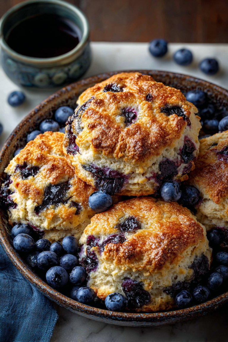 Delish Blueberry Cinnamon Cathead Biscuits