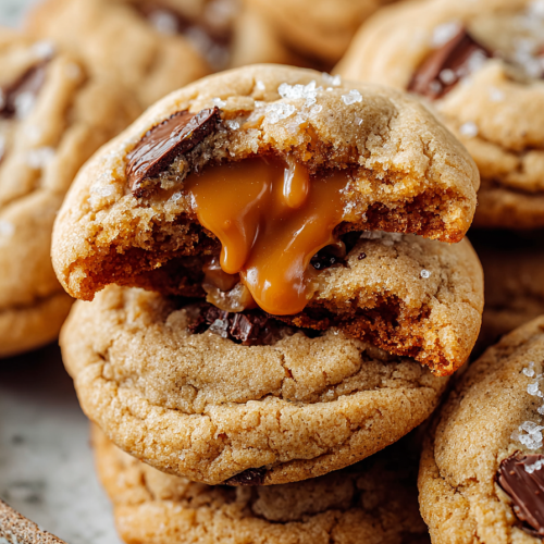 Delish Brown Butter Salted Caramel Cookies