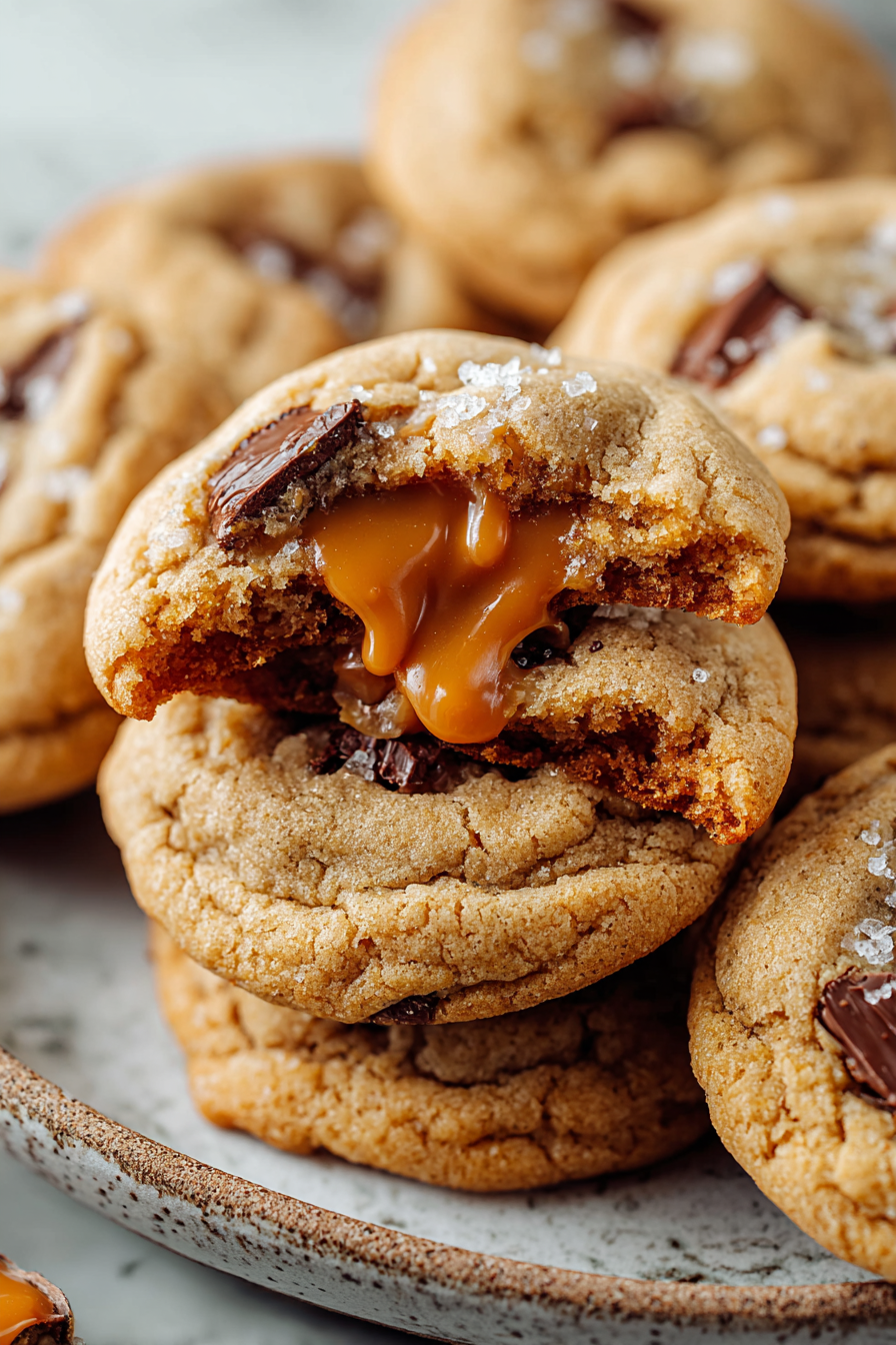 Delish Brown Butter Salted Caramel Cookies