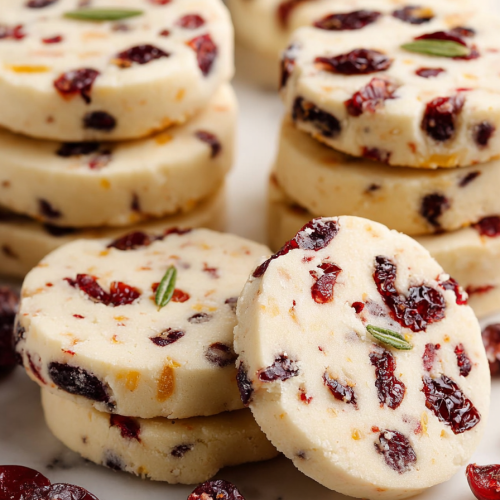 Delish Cranberry Orange Shortbread Cookies