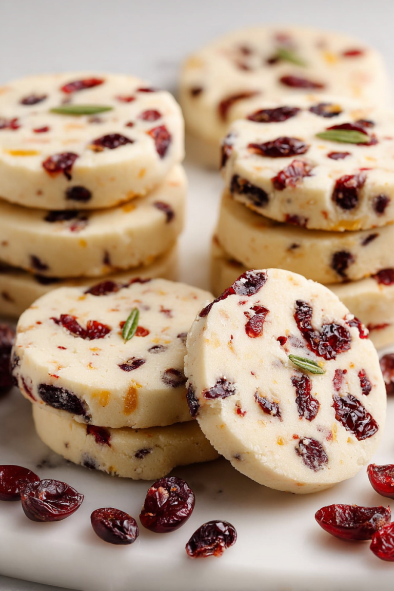 Delish Cranberry Orange Shortbread Cookies