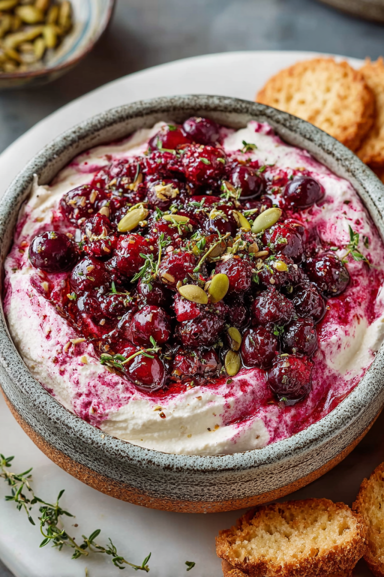 Delish Cranberry Whipped Feta Dip